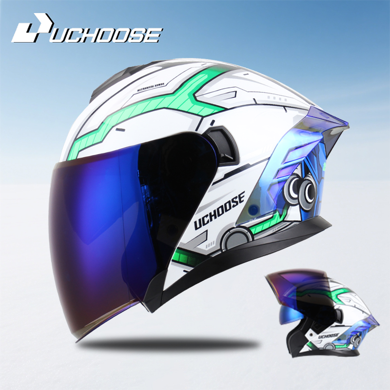Scooter Helmet Set - 715 Motorfiets Open Face Helm voor